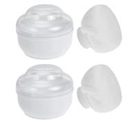 FOMIYES Set 2 Scatole Contenitore per Polvere Talco per Ragazzo Ragazza, Piumini da Cipria in Peluche Acrilico Bianco, Facile da Asciugare e Non Deformabile, per Uso Dopo Bagno