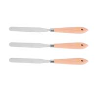 FOMIYES Set 3 Coltelli Palette in Acciaio Inossidabile Manico in Legno, Flessibili e Facili da Pulire, Strumenti Professionali per Pittura a Olio e Tecniche Artistiche
