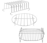FOMIYES Set 3 Pezzi Griglie Multifunzione per Friggitrice ad Aria in Acciaio Inox, Supporto per Toast e Griglia per Cottura a Vapore, Accessori Cucina per Preparazioni Salutari e Uso