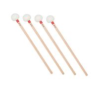 FOMIYES Set 4 Bacchette per Timpani Testa in Feltro Bianco, Manico in Legno, Bacchette per Percussioni per Orchestre e Uso in Studio