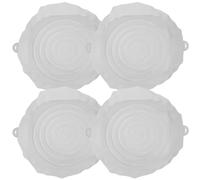FOMIYES Set 4 Pezzi Rivestimenti in Silicone Antiaderente Riutilizzabile per Friggitrice ad Aria, Pentole Resistenti al Calore Grigie Sottili per Cottura e Forno, Accessori Cucina per Uso