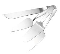 FOMIYES Set 4 Pezzi Utensili da Cucina in Acciaio Inox per Dolci e Pizza, Pala e Spatola per Torte Coltello, Sollevatore per Dolci Multifunzionale per Festa e Uso Domestico