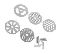 FOMIYES Set 6 Accessori per Tritacarne in Acciaio Inossidabile, Piastre di Macinazione 7mm e 8,3mm Lame Intercambiabili, Utensili per Macinare Carne per Uso Domestico e Riunioni Familiari