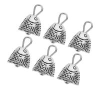 FOMIYES Set 6 Ciondoli Campanella Vintage in Lega Antica, Mini Pendenti a Forma di Pesce per Creazione Gioielli Fai da Te, Accessori Antichi per Orecchini, Bracciali e Decorazioni