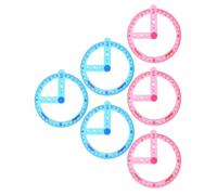 FOMIYES Set 6 Pezzi Goniometri Circolari in Plastica 360° Righello di Misurazione Trasparente per Disegno Progettazione Architettonica e Lavorazione del Legno