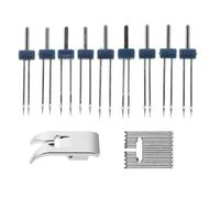 FOMIYES Set 9 Aghi Gemelli con Piedino Premistoffa a 2 Scanalature per Macchine da Cucire Domestiche, Aghi Elastici Doppi 2/90 3/90 4/90 per Cucito Elastico e Infila Ago Doppio, Accessori
