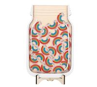 FOMIYES Set Barattoli delle Ricompense per Gettoni in Legno Tabella delle Ricompense per Piccoli Strumento Educativo per Classe e Casa Supporto per Autostima e Motivazione