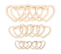 FOMIYES Set da 18 Anelli Artigianali in Legno a Forma di Cuore Base Acchiappasogni Piccoli per Cornice Macramè Materiali DIY per Decorazioni Murali Boho e Ghirlande Fai da Te per Casa e