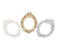 FOMIYES Set da 3 Cornici Antiche Rotonde Vintage in Resina per Decorazioni Fai da Te, Mini Cornici per Foto Compatte per Casa delle Bambole e Accessori Personalizzati