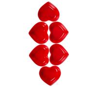 FOMIYES Set da 6 Piatti per Intingere Cibo in Ceramica a Forma di Cuore, Utilizzabili per Mousse al Cioccolato e Dolci, Adatti a Feste e Pranzi Informali