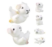 FOMIYES Set da 6 Statuette Mini Porcellini D'india in Resina, Modelli di Cavie per Decorazioni Micro Paesaggio e Giardino, Figure Animali Compatte per Arredo Interno ed Esterno