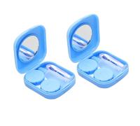 FOMIYES Set Di 2 Custodie Per Lenti Con Specchio Portatile Inclusi Pinzette e Astuccio Per Conservazione Lenti a Contatto Contenitore Pratico e Compatto Per Viaggi e Uso Quotidiano