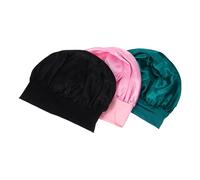 FOMIYES Set Di 3 Cuffie Da Notte in Raso Con Ampia Fascia Elastica Per Donna Cuffia Per Chemioterapia Cuffia Da Notte Per