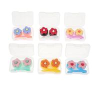 FOMIYES Set Di 6 Contenitori Per Lenti Invisibili Da Viaggio in Plastica Con Raccoglitore Per Lenti Stile Mini Cartone Animato A Forma Di Fiore