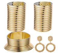 FOMIYES Set di Gioielli in Metallo Color Oro da Donna 5 Pezzi tra Collane Bracciali e Orecchini Esagerati in Stile Etnico per Feste e Regali a Fidanzata Moglie e Amiche