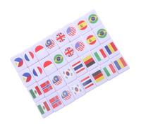 FOMIYES Set Mahjong da Viaggio 64 Pezzi 24mm in Melamina Bandiere Mondiali, Gioco di Tessere Educativo per 2 Giocatori, Gioco da Tavolo Compatto di Memoria e Geografia e Adulti