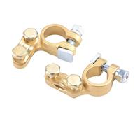 FOMIYES Set Morsetti Terminali Batteria in Ottone 1 Paio Connettori Positivo e Negativo per Auto e Barca, Morsetto per Palo Pesante Filettatura, Accessori per Batterie Automotive