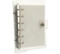 FOMIYES Set Quaderno ad Anelli A7 Portatile Raccoglitore Flessibile Decorativo in PVC Trasparente Blocco Note a Fogli Mobili Quadrati 45 Pagine per Studenti Diario e Pianificazione