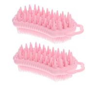 FOMIYES Spazzola Massaggiante per Capelli in Silicone 2 Pezzi Impugnatura Ergonomica per Shampoo e Massaggio Comodo a Casa o Sotto la Doccia
