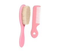 FOMIYES Spazzola per Chioma Bambini in Legno e Lana Setole Morbide per Esfoliazione Capelluto Rosa 2pezzi