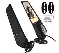 FOMIYES Specchietto Retrovisore per Moto con Indicatori di Direzione Led, Specchietto Laterale con Pinna Alare Nero, Ampia Superficie Riflettente, Set da 1 Paio, Compatibile con Diversi