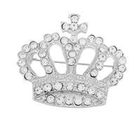 FOMIYES Spilla a Corona Strass e Perle, Spilla Da Giacca e Scialle Per Donna, Accessorio Decorativo Elegante Per Cappotto e Abbigliamento Da Cerimonia, Finitura Argentata Raffinata