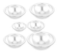 FOMIYES Stampi in Lega di Alluminio per Bombe da Bagno e Dolci, Set da 6 Stampi Sferici Fai da Te per Cucina, Resistenti alle Alte Temperature, per Regali e Uso Domestico