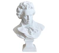 FOMIYES Statua Busto di Beethoven in Resina Bianca Stile Nordico Europeo | Resistente al Lavaggio, Non Si Sfalda Piccoli Urti, Decorazione Realistica per Soggiorno e Hotel