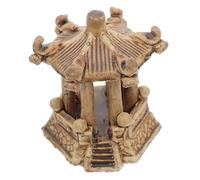 FOMIYES Statua di Pagoda in Miniatura Esagonale in Ceramica, Design Compatto e Versatile per Bonsai e Acquari, Decorazione Classica per Uffici e Studi