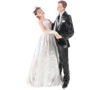 FOMIYES Statuetta in Resina per Sposi Compatta, Topper Decorativo per Torta Nuziale e Decorazioni Matrimonio, Figura di Coppia Leggera e Dettagliata per Abbellimenti Tavolo