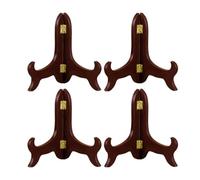 FOMIYES Supporto Espositore in Legno 4 Pezzi da 10 Cm Gambe Pieghevoli, Porta tè e Scolapiatti per Esposizione di Piatti, Adatto per Casa, Ufficio e Negozio