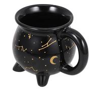 FOMIYES Tazza Calderone in Ceramica Nera per Caffè e Cioccolata Calda, Stile Elegante a Forma di Calderone, per Caffè in Caffetteria o Ristorante