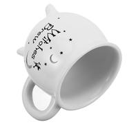 FOMIYES Tazza da Caffè in Ceramica Calderone Strega Bianca 450 Ml Design Creativo Versatile per Uso Quotidiano e Centro Tavola Originale Stile Casuale