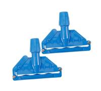 FOMIYES Testine di Ricambio Mop Staccabili 2 Pezzi Meccanismo di Rilascio Rapido in Plastica Blu per Pulizia Domestica e Grandi Strutture, Adatte a Tubi da 25mm