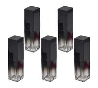 FOMIYES Tubetto per Lucidalabbra Nero, 5 Pezzi da 0,16 Oz/5 Ml, Contenitori Quadrati in Plastica per Rossetto Vuoti con Pennello per La Creazione di Cosmetici Fai da Te per Balsamo per Labbra.