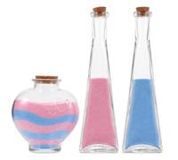 FOMIYES Unity Sand Set 3 pezzi per matrimoni, kit di cerimonia di sabbia Torre trasparente e vaso a forma di cuore con coperchio vasetti decorativi in vetro bottiglia di deriva decorazione bottiglia