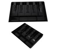 FOMIYES Vassoio Porta Banconote con Divisori da Scrivania 2 Pezzi Organizer per Contanti e Monete con Scomparti Multipli Inserto per Cassetto Registratore di Cassa Contenitore Porta