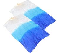 FOMIYES Ventaglio da Danza Sfumato 1,2 M e Legno Set 2 Pezzi per Spettacoli di Ballo Femminile Accessorio Leggero per Danza del Ventre Balli di Piazza