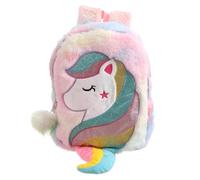 FOMIYES Zaino Unicorno Multicolore per Bambina Zainetto Pelliccia Morbida e Resistente con Spallacci Regolabili Borsa Scuola e Capacità Moderata per Quaderni e Astucci Adatti