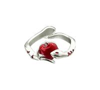 Fomoee Anello a serpente placcato in argento per donne, carino, anello a serpente antico, regalo per gli amanti dei rettili