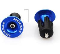 FOMTOR Tappo Manubrio MTB, 1 Paio Tappi Terminali Manubrio Bici, Blu Tappi Manubrio End Plugs Caps Alluminio Bicicletta Bar Grips, per bici da strada Mountain Bike MTB BMX