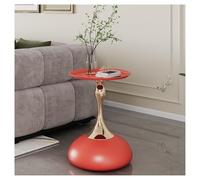 FOMWWVYS Tavolino Laterale Tavolino Rotondo in Metallo di metà secolo, tavolino da caffè con Accenti Vintage for Piccoli spazi(Red)
