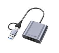 Foncent CFexpress - Lettore di schede di memoria USB 3.2 Gen 2 da 10 Gbps di tipo A e SD, adattatore a doppio slot 2 in 1 USB-C e USB-A per fotocamere Sony, iPhone 17/16/15, MacBook, Android e Windows