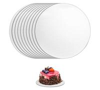 Fond de Gâteau Rond,Pack de 10 Planches à Gâteaux, Fonds de Gâteaux Ronds, 20 cm Planches à Gâteaux Blanches, pour le Transport des Gâteaux et Fonds de Gâteaux