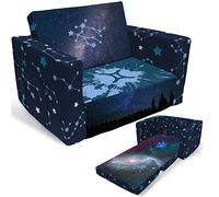 Fond+Found - Divano per bambini con segno zodiacale costellazione 2 in 1, convertibile da divano a lettino, cielo stellato, sedia e lettino, divano per bambini per bambini e ragazze