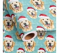 Fondale blu con Golden Retriever per Natale