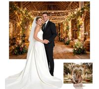 Fondale fotografico double face stile arco boho e Far West 7x5 piedi per studio e photo booth