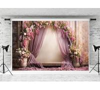 Fondale fotografico Kate Vintage Arch 10x10ft/3 * 3m Fiore rosa bianco Ritratto Sfondo Matrimonio per adulti Bambini Filato viola Decorazione festa di compleanno Banner Forniture per studio