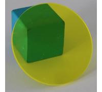 Fondale fotografico rotondo in acrilico trasparente for gioielli, cosmetici, trucco, servizi fotografici, espositore for prodotti, spesso 3 mm/0,12 pollici(Yellow,Dia15cm/5.9in)
