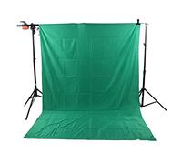 Fondale Green Screen Fotografico, Sfondo GreenScreen Virtuale di Grandi Dimensioni con 4 Morsetti, Tenda GreenScreen in Cotone Poliestere per Riprese Video in Studio (2x3